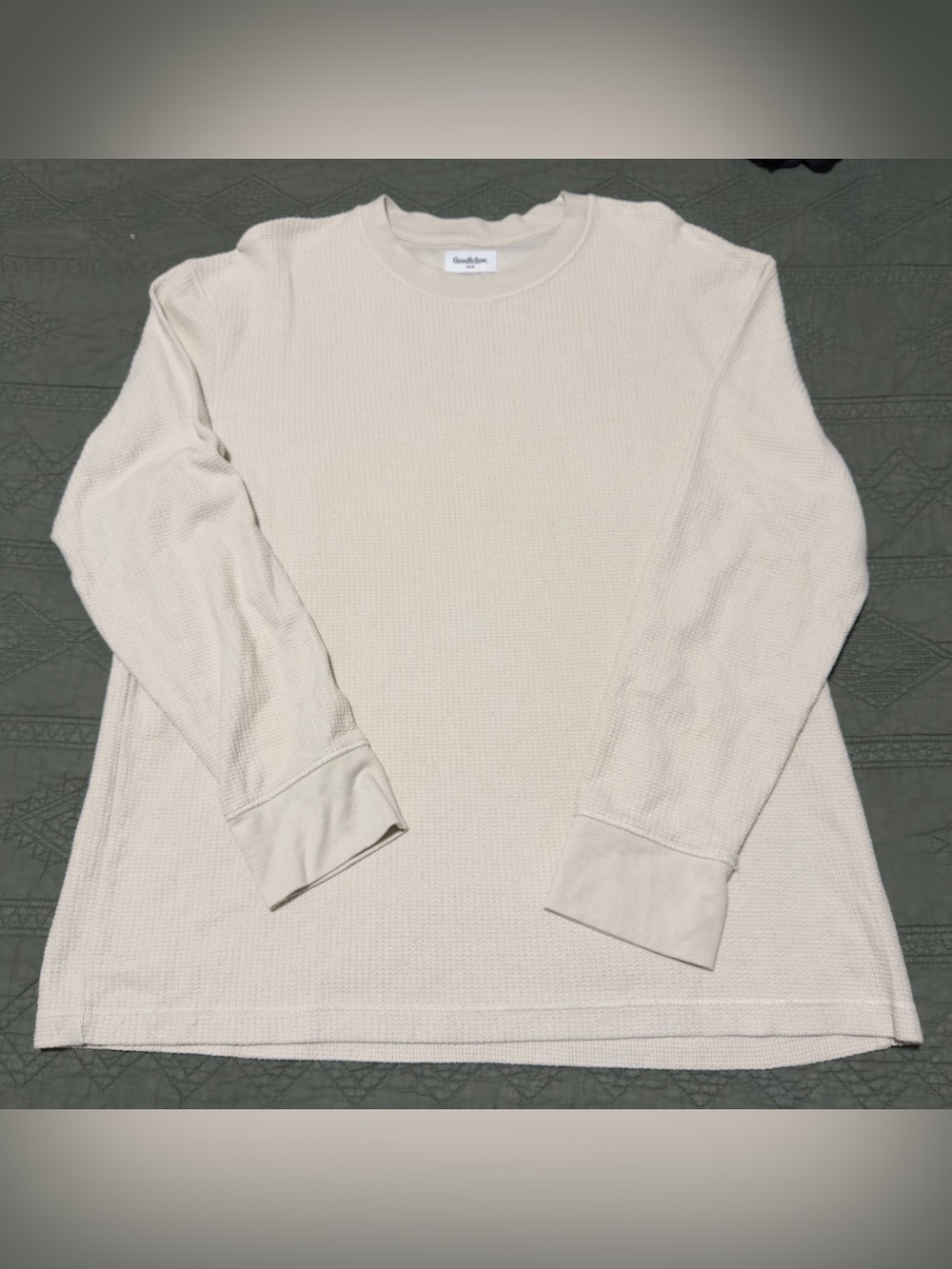 Goodfellow & Co Men’s XL Cream Waffle Knit Thermal Shirt